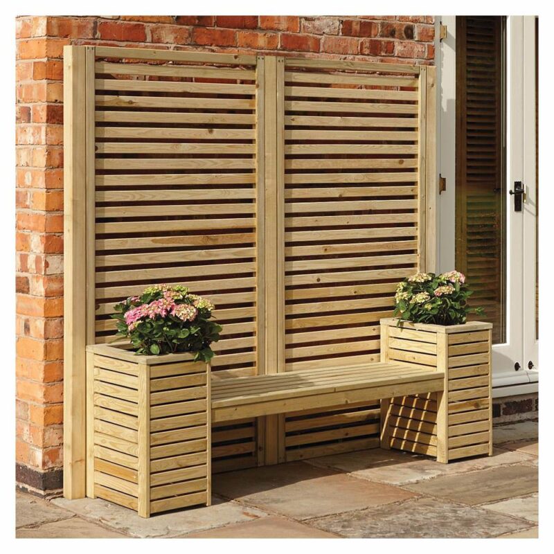 Garden Creations Bench Seat with Planters and Screens