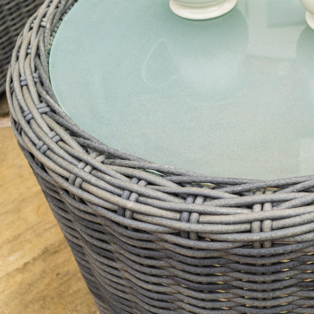 Bunbury Rattan Grey Weave Patio Garden Conservatory Sofa Table Chair