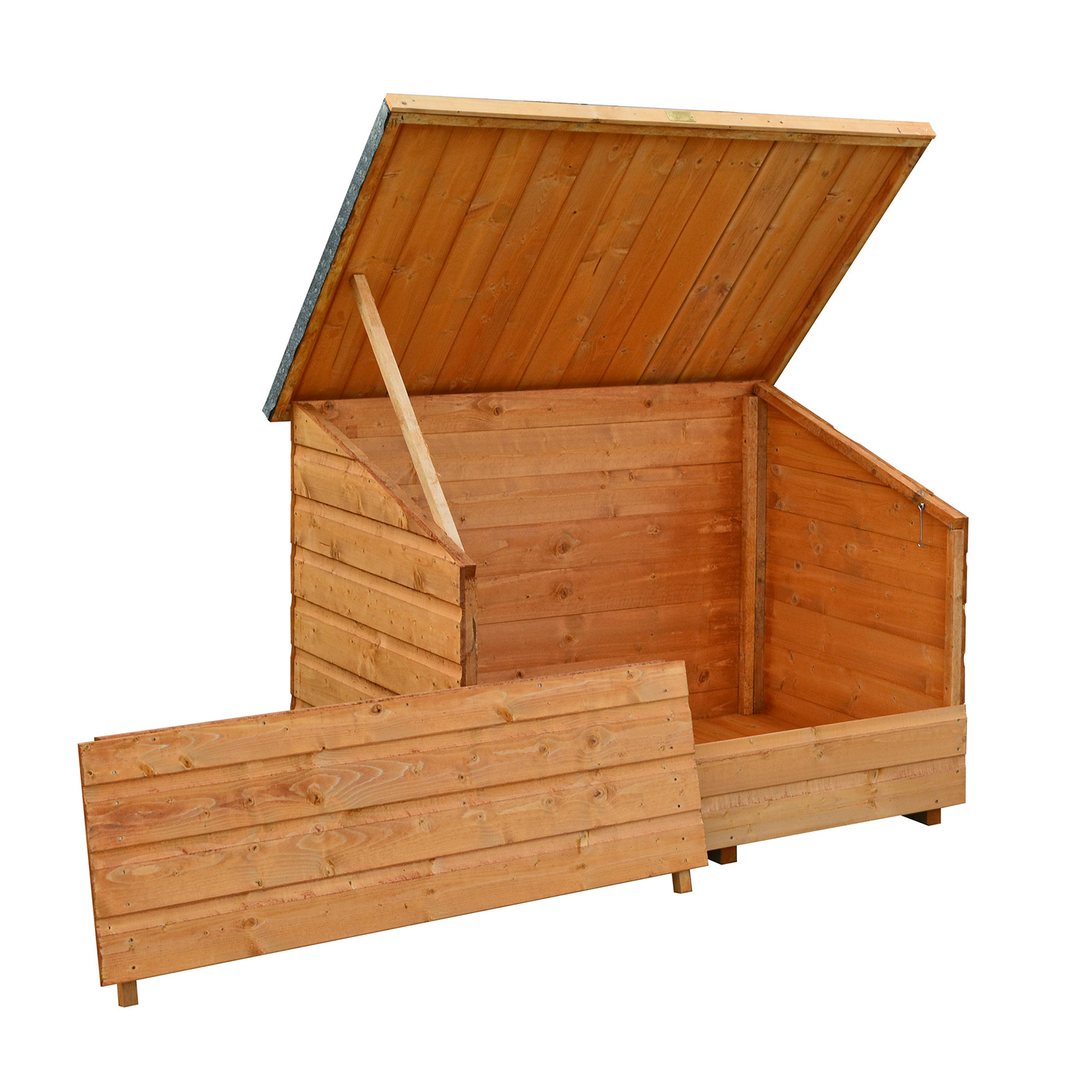 Rowlinson Shiplap Wooden Garden Chest Outdoor Tool Furniture Storage 