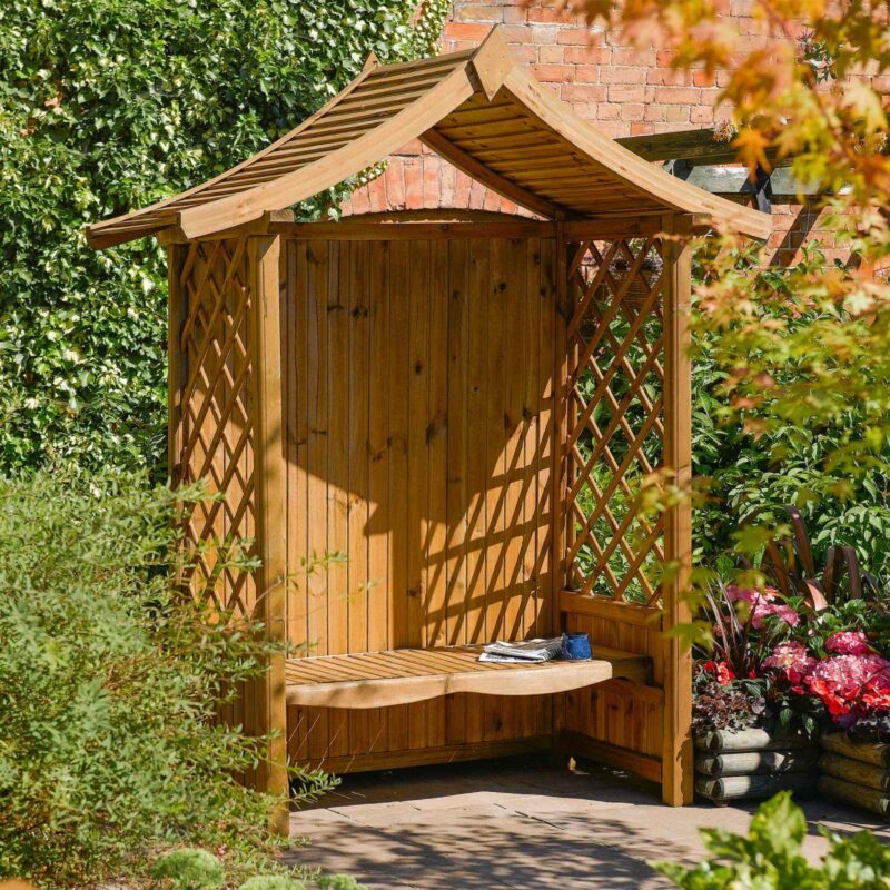Tenbury Arbour Garden Seat Natural Timber Finish