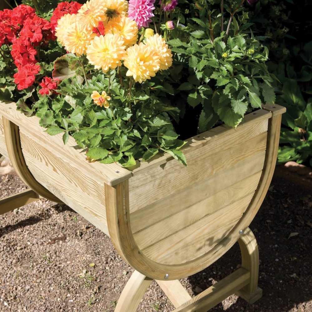 Marberry Barrel Wooden Garden Planter - Image 4