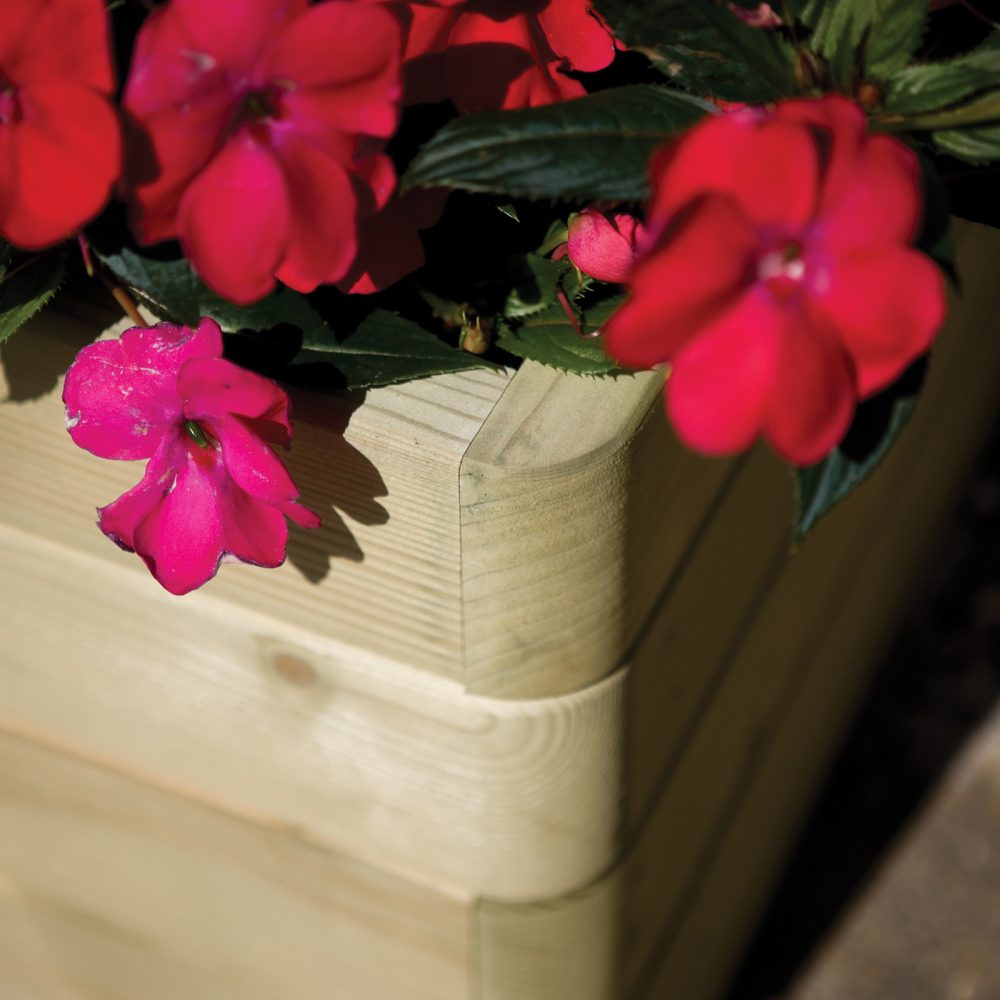 Rowlinson Marberry Square Planter - Wooden Garden Raised Flower Bed - Image 2