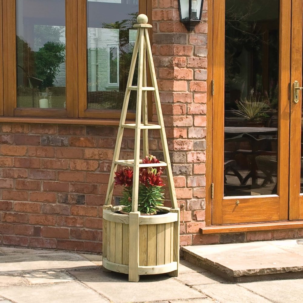 Marberry Obelisk Wooden Garden Planter
