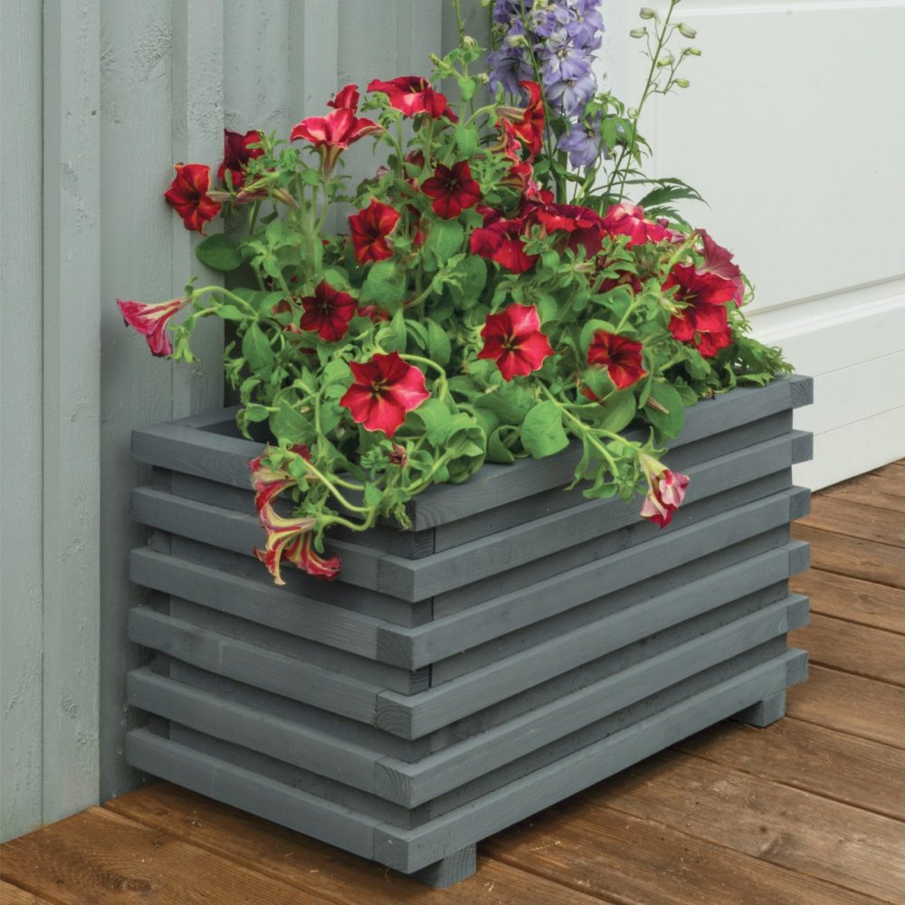 Sorrento Rectangular Planter Painted Grey