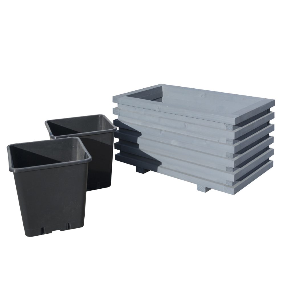 Sorrento Rectangular Planter Painted Grey - Image 3