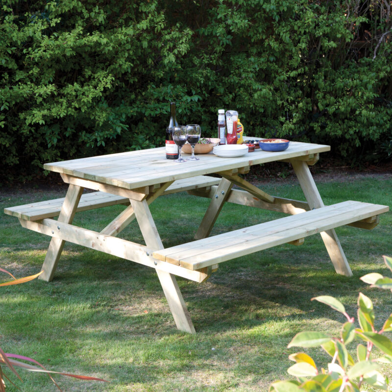 Garden 5ft Picnic 6 Seater Bench Table