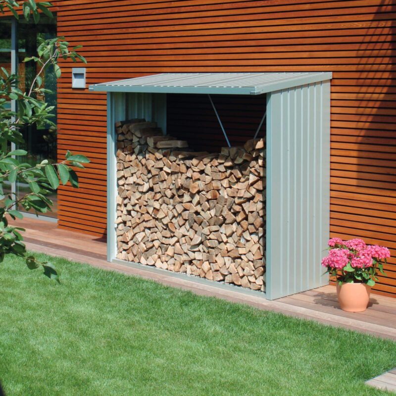 Biohort High Quality 7.5ft x 3.5ft Woodstock 230 Metal Outdoor Log Store