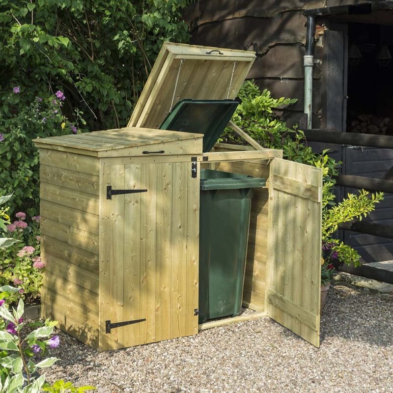 Apex Roof Double Door Wheelie Bin Store