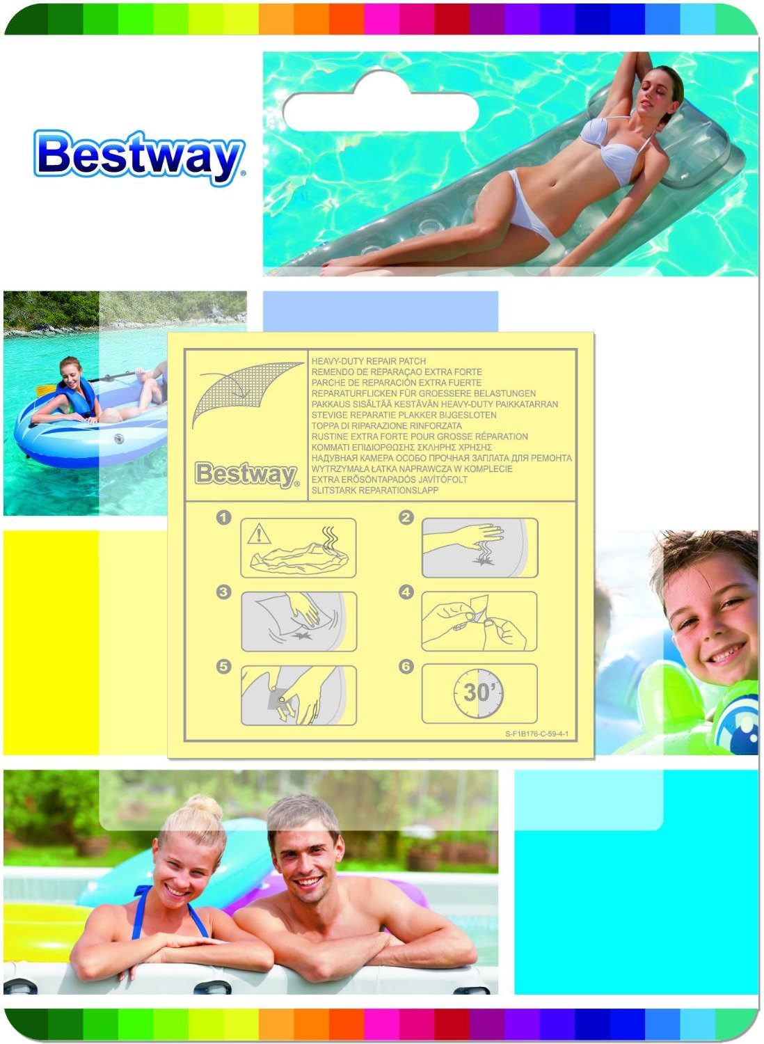 Bestway Pool Repair Patches Bestway Regular Inflatable Adhesive Puncture Mending 10 Pack 