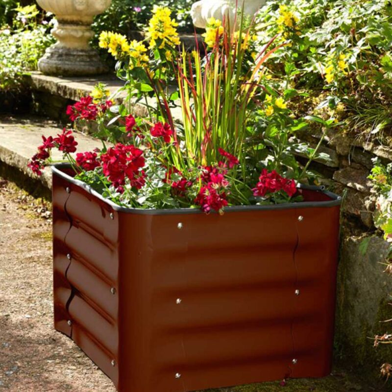 Brundle Gardener Brown Powder Coated Steel Box Gardener Patio Planter