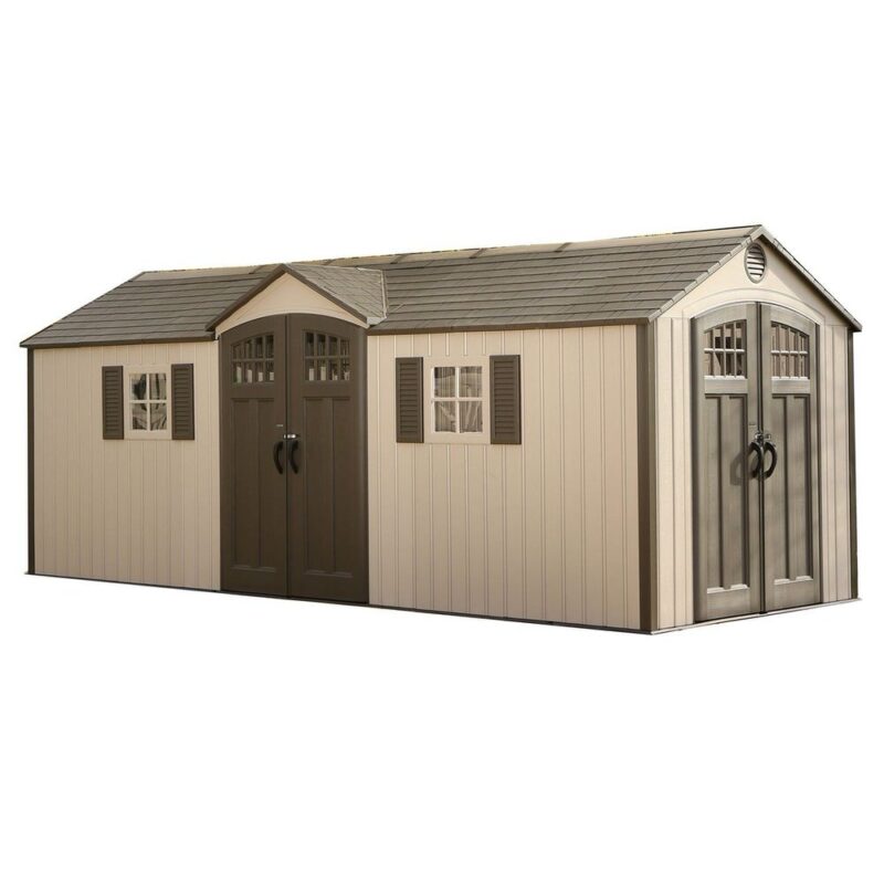Lifetime 20 x 8 Dual Entrance New Edition Apex Roof Shed Storage - 10 Year Warranty