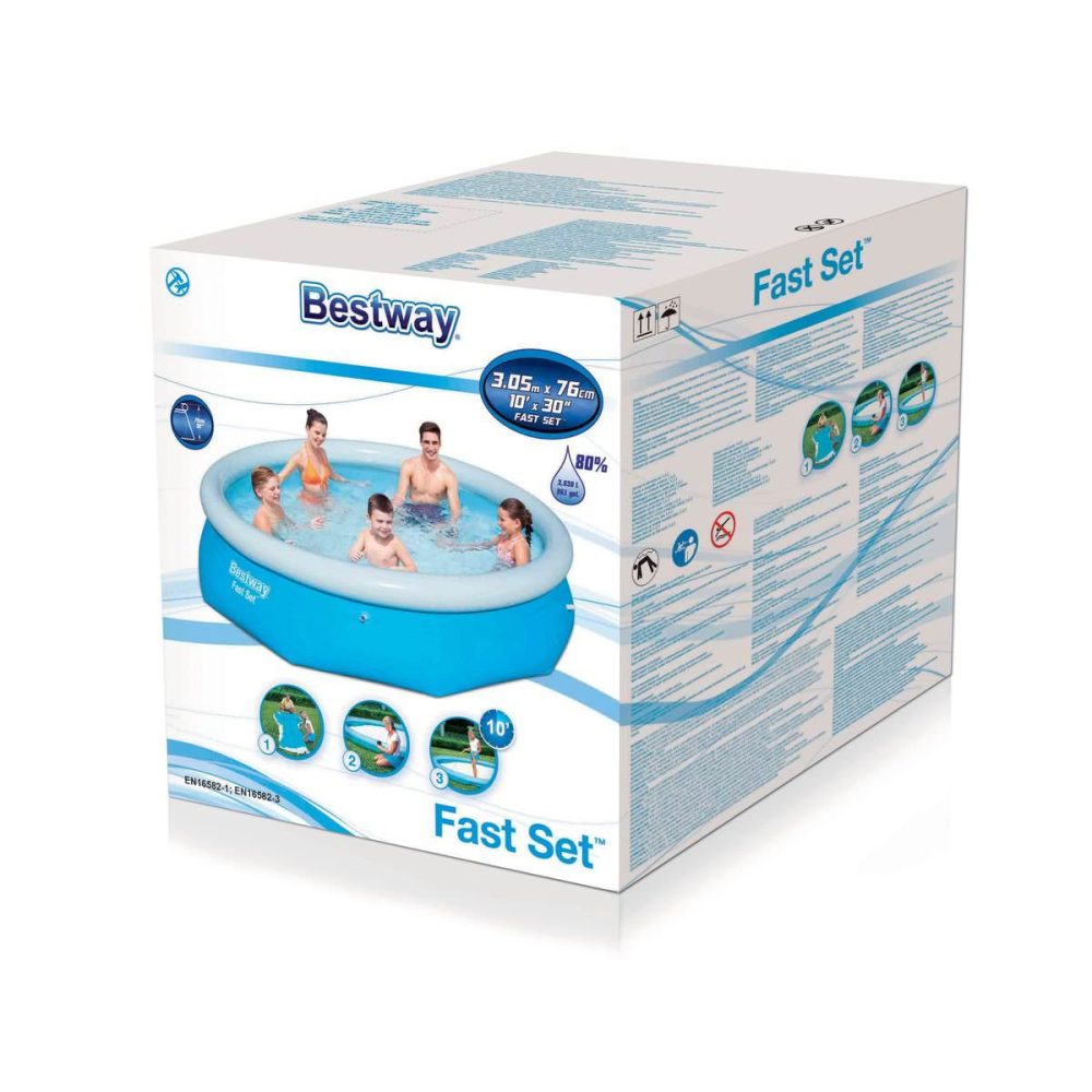 Bestway 10'X30" Fast Set Pool Swimming Pool Outdoor Garden Pool - Image 3