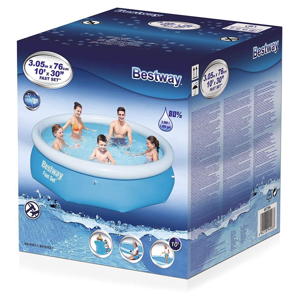 Bestway 10'X30" Fast Set Pool Swimming Pool Outdoor Garden Pool - Image 6