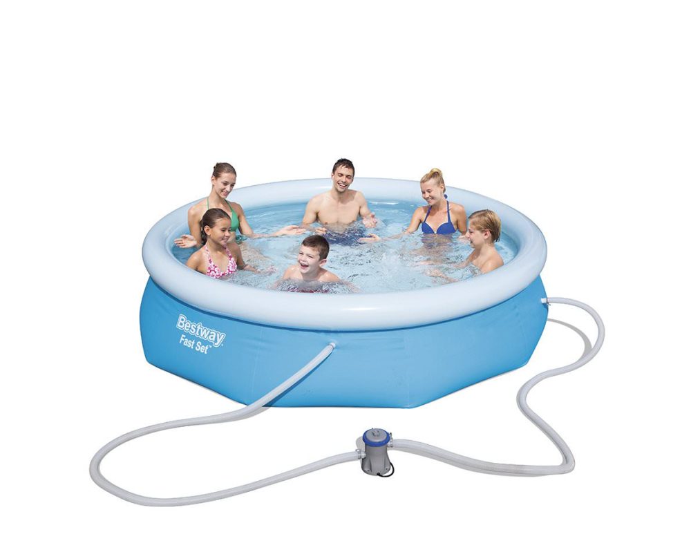 Bestway 10 Ft x 30 Inch Fast Set Pool Pump Swimming Paddling Garden