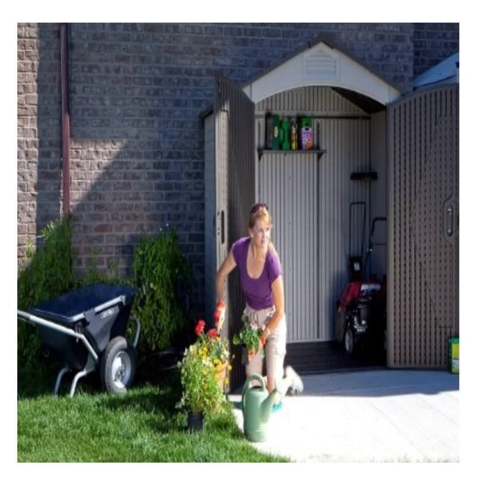 Lifetime Hinged Double Entrance 7x4.5 Heavy Duty Plastic Shed - Image 4