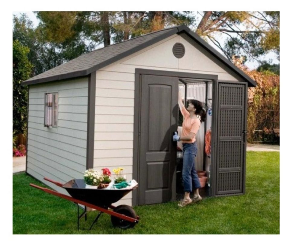 Lifetime Premium Quality 11x11 Heavy Duty Plastic Shed Desert Apex Roof - 10 Year Warranty - Image 2