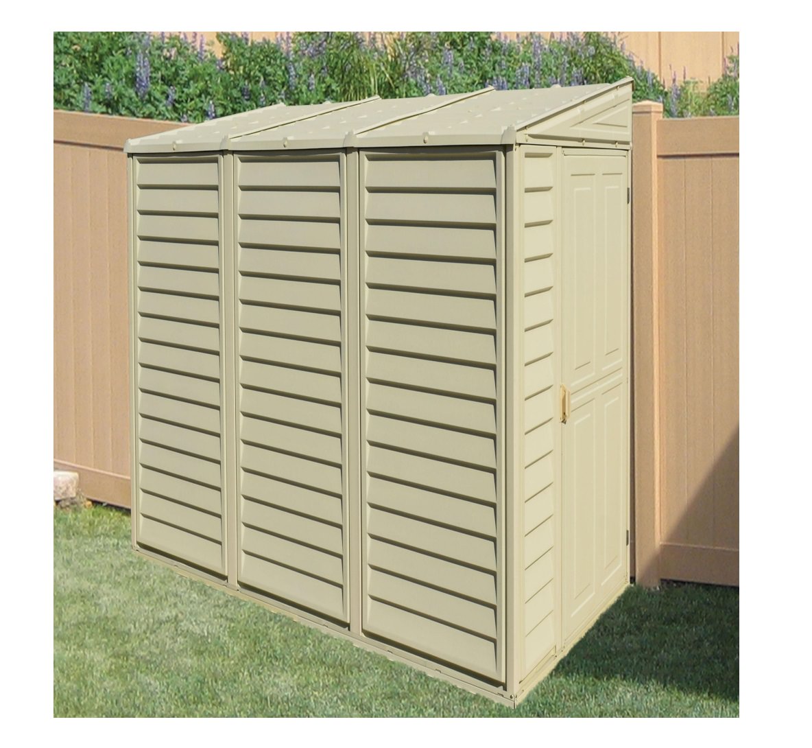 Saffron 4 x 8 Lean-To plastic storage shed (includes a foundation kit ...