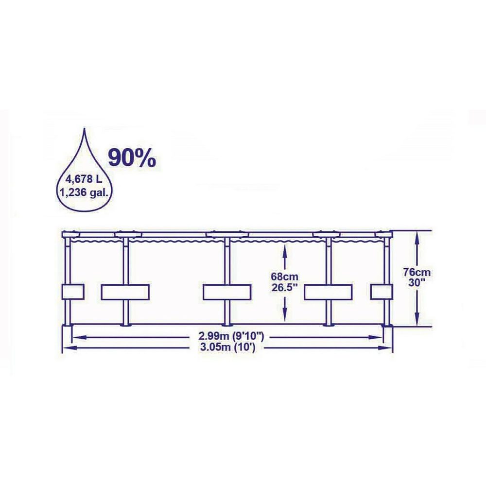 Bestway 10ft x 30in Steel Pro Frame Pool Set - Outdoor Pump Swimming Summer Garden - Image 6