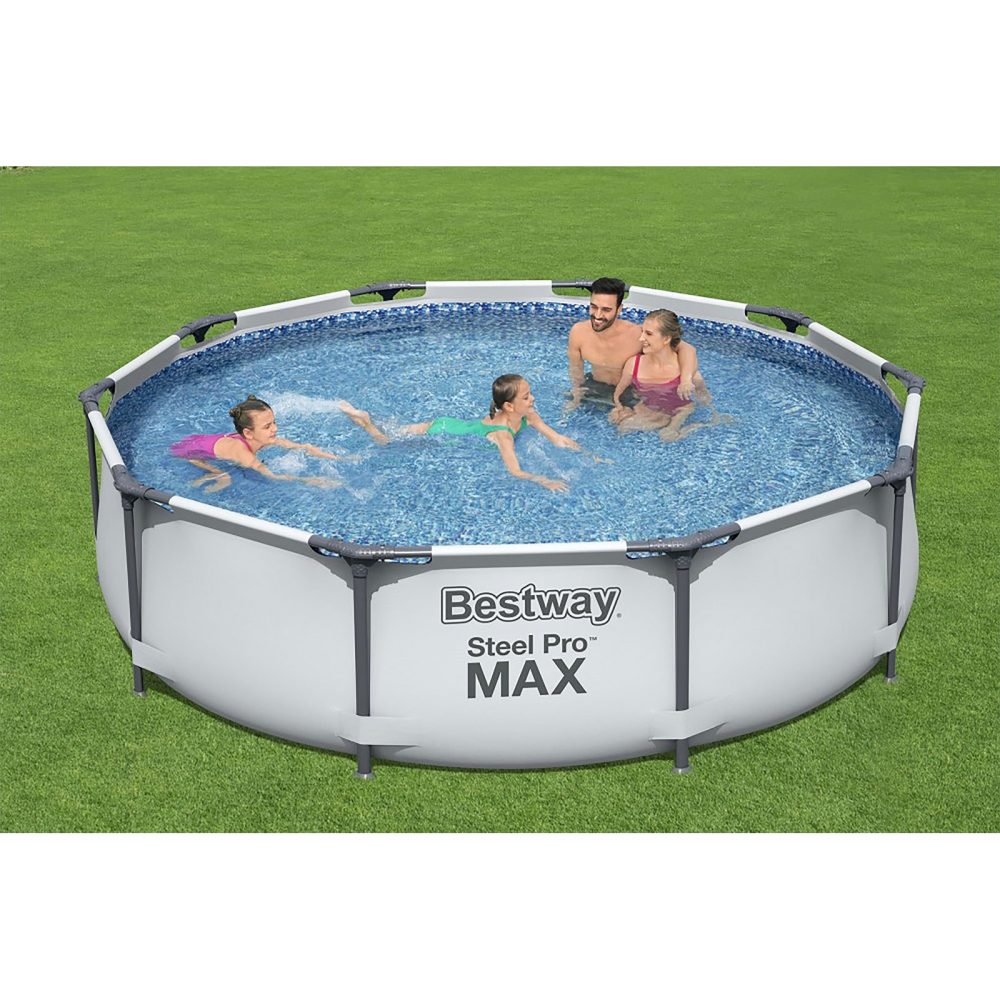 Bestway 10ft x 30in Steel Pro Frame Pool Set - Outdoor Pump Swimming Summer Garden - Image 3