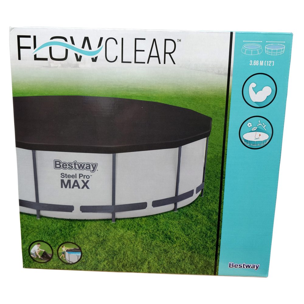 Bestway 12ft Steel Pro Frame Pool Cover - Swimming Debris Tarpaulin Protector