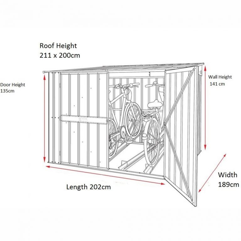 Lotus 6×6 Heavy Duty Metal Bike Storage Box Pure Garden Buildings
