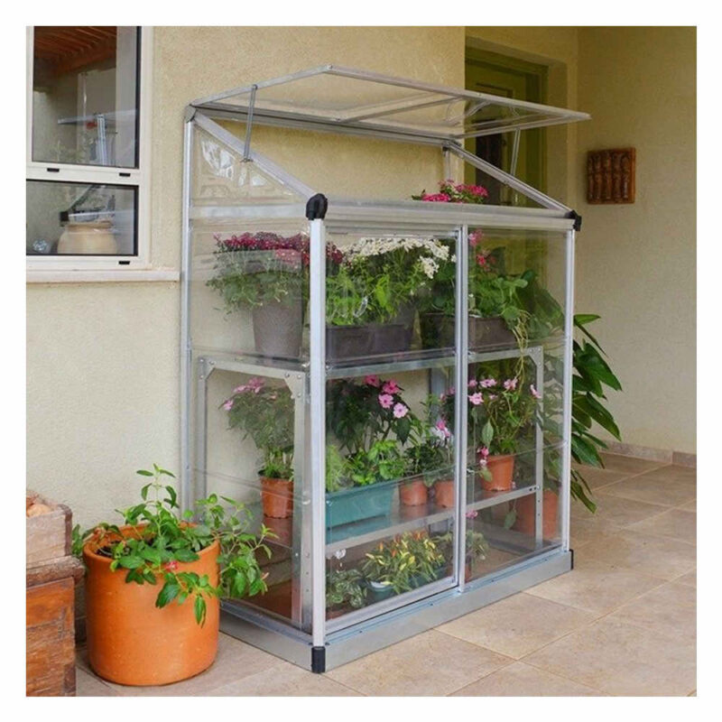 Palram Canopia 4x2ft Lean To Greenhouse - Polycarbonate & Aluminium with Clear Glazing