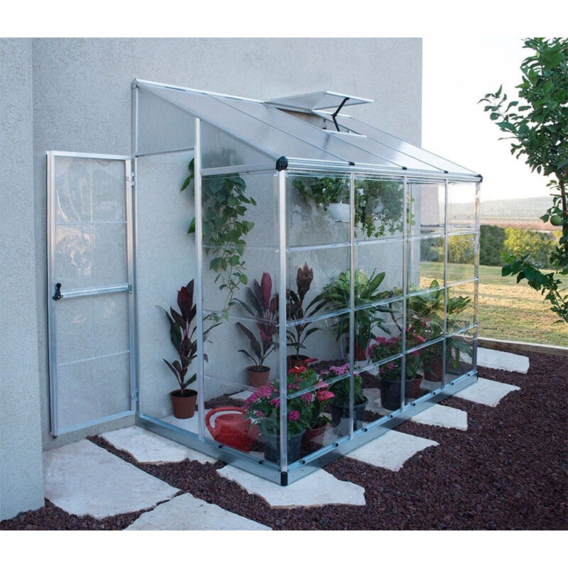 Palram Canopia 8 x 4 ft Lean To Hybrid Garden Greenhouse