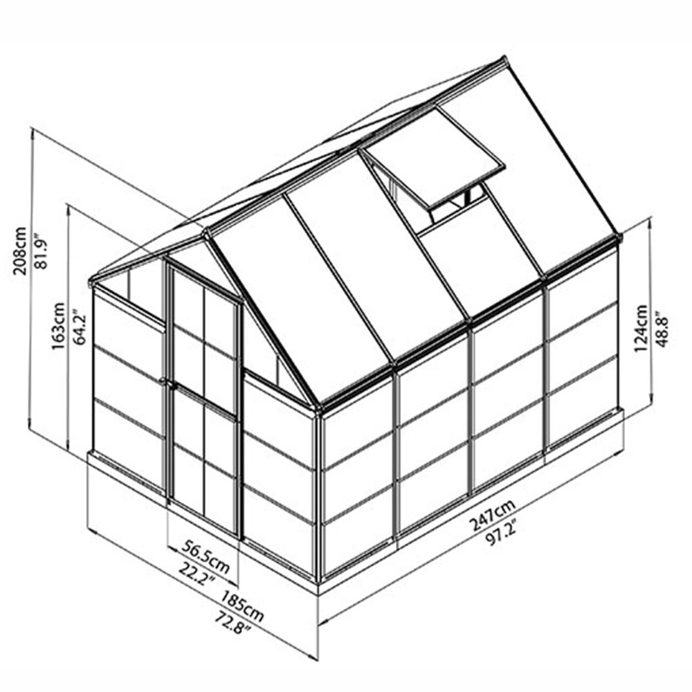 Palram Hybrid Garden Greenhouse (Sizes 6x4, 6x6, 6x8 & 6x10) - Pure ...