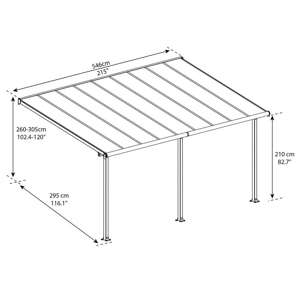 Palram Canopia Olympia White Garden Patio Cover - Pure Garden Buildings