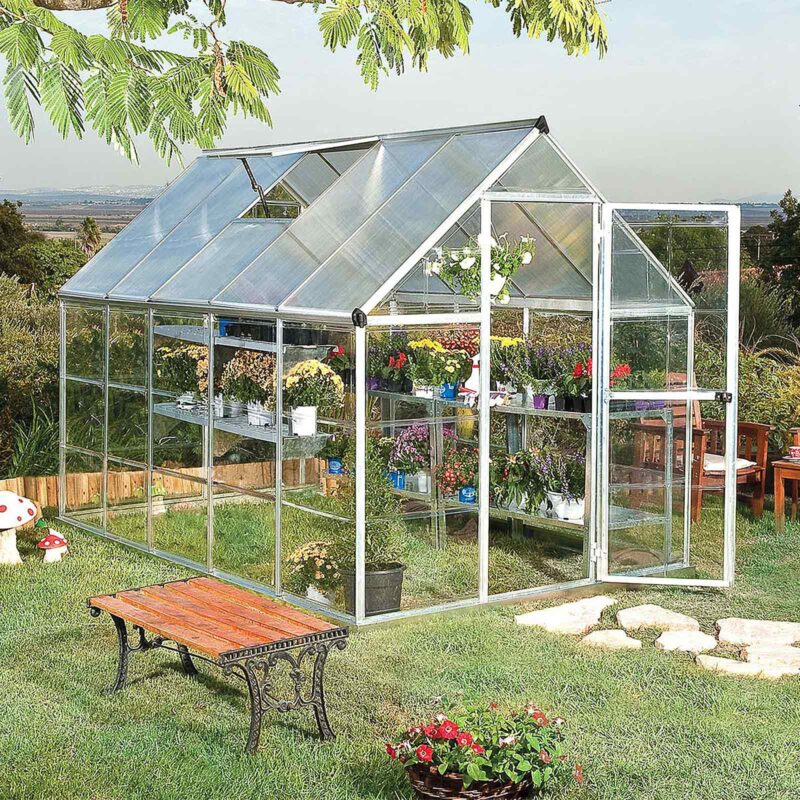Palram Canopia Hybrid Garden Greenhouse (Sizes 6x4, 6x6, 6x8 & 6x10) - Polycarbonate Panels
