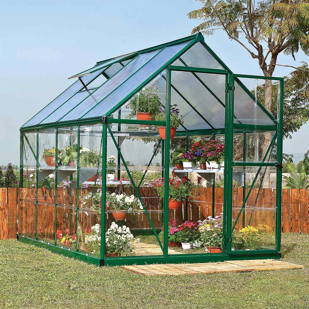 Palram Canopia Hybrid Garden Greenhouse (Sizes 6x4, 6x6, 6x8 & 6x10) - Polycarbonate Panels - Image 5
