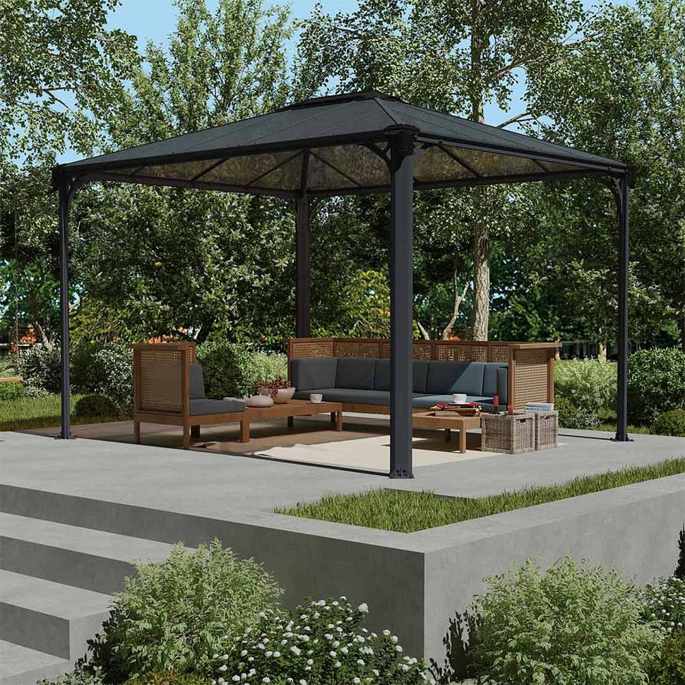 Palram Canopia Martinique Rectangular Garden Gazebo - Aluminium Frame