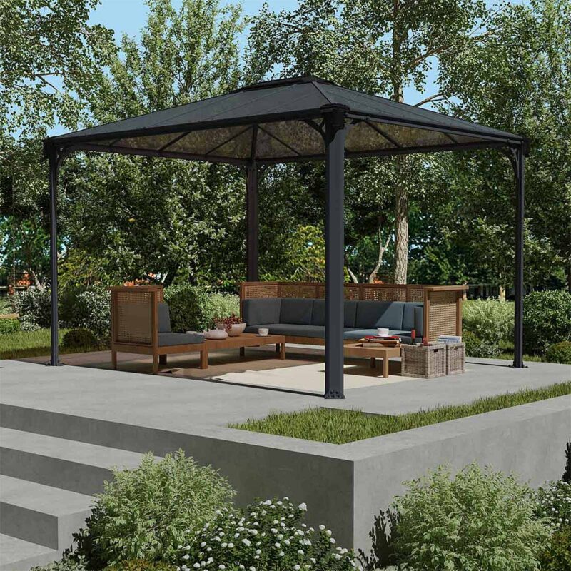 Palram Canopia Martinique Rectangular Garden Gazebo - Aluminium Frame
