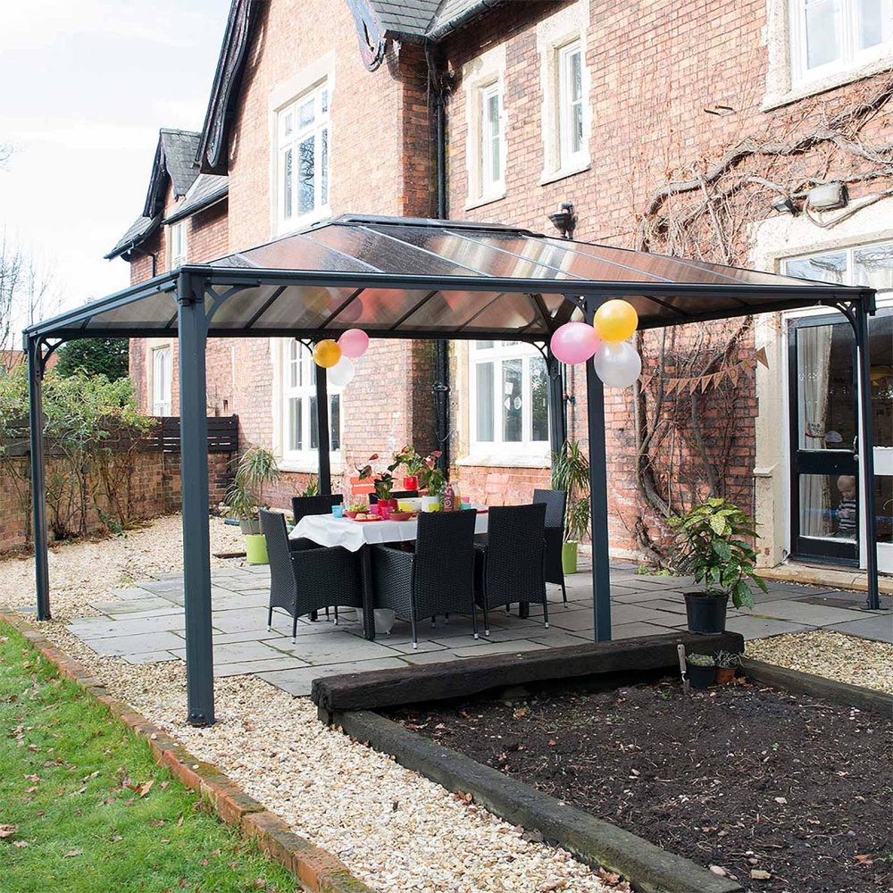 Palram Canopia Martinique Rectangular Garden Gazebo - Aluminium Frame - Image 2