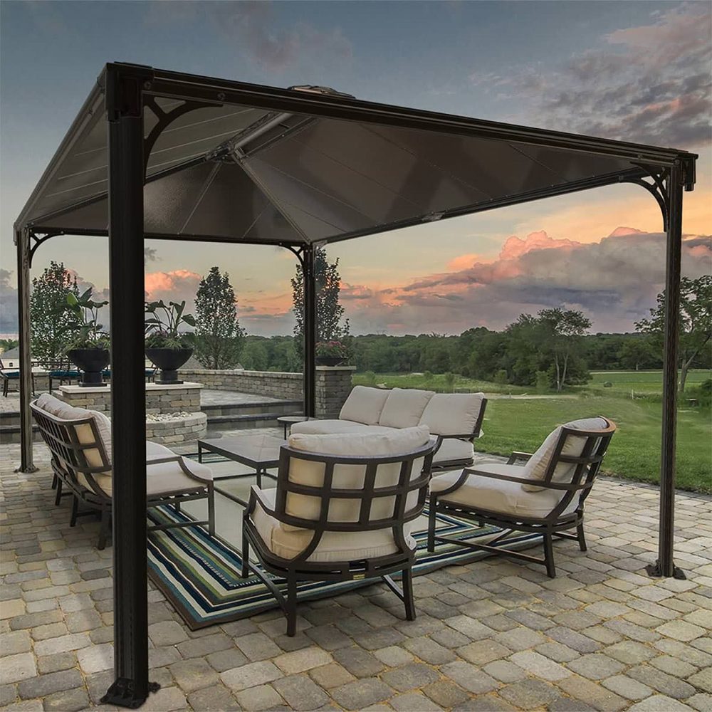 Palram Canopia Martinique Rectangular Garden Gazebo - Aluminium Frame - Image 3