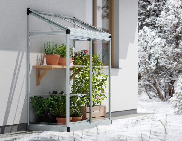 Palram Canopia 4x2ft Lean To Greenhouse - Polycarbonate & Aluminium with Clear Glazing - Image 7