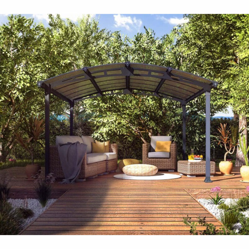 Palram Canopia Tucson 4300 12ft x 14ft Open Grey Garden Gazebo