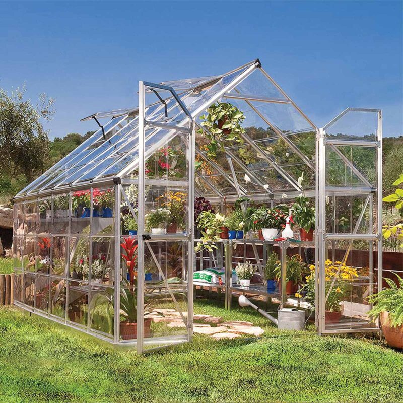 Palram Canopia 8x12ft Octave Walk In Greenhouse - Aluminium & Polycarbonate