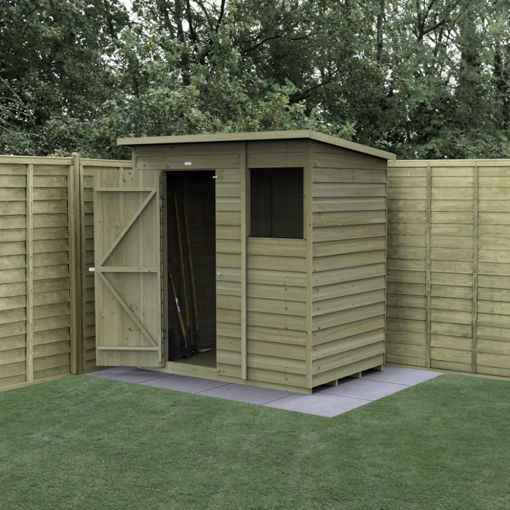 Forest 6 x 4 4Life Overlap Pent Garden Shed