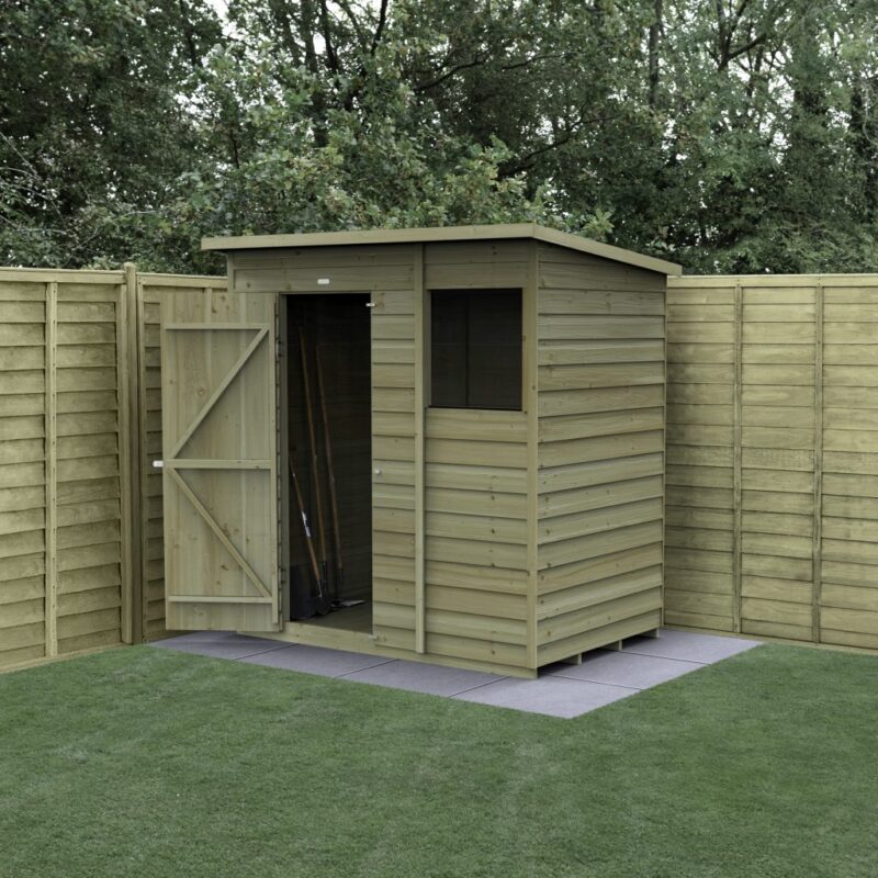 Forest 6 x 4 4Life Overlap Pent Garden Shed