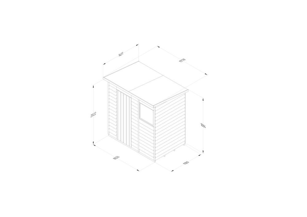 Forest 6 x 4 4Life Overlap Pent Garden Shed - Image 13