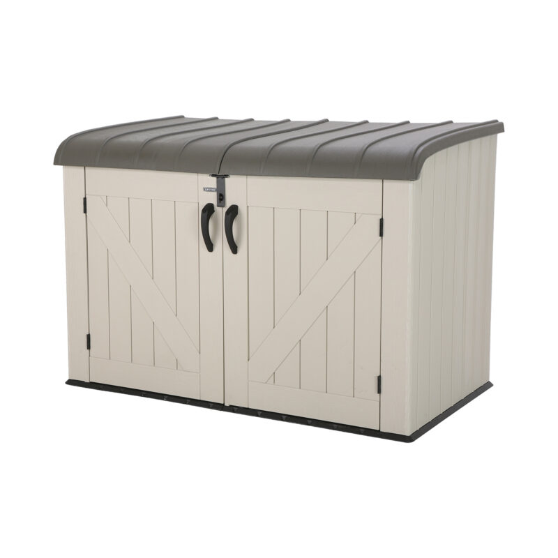 Lifetime Heavy Duty Plastic Storage Box - Outdoor All-Weather Horizontal Shed