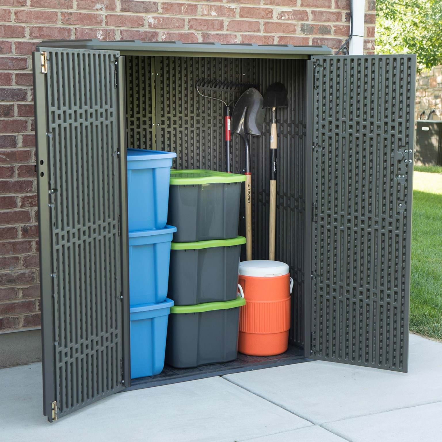 Lifetime Vertical Storage Shed in Brown (53 Cubic Feet) Outdoor