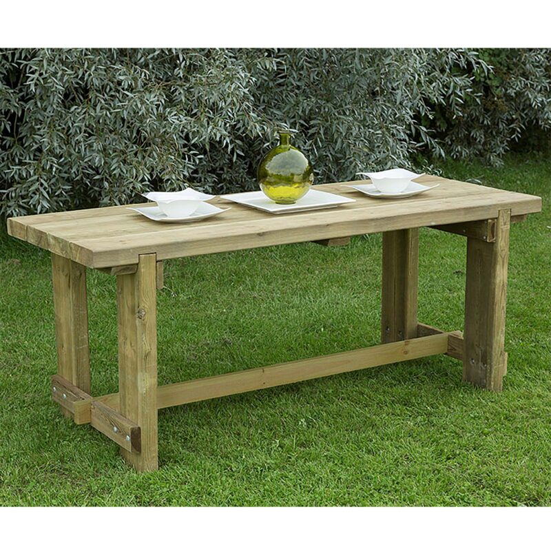 Sturdy Contemporary Wooden 1.8m Refectory Garden Table