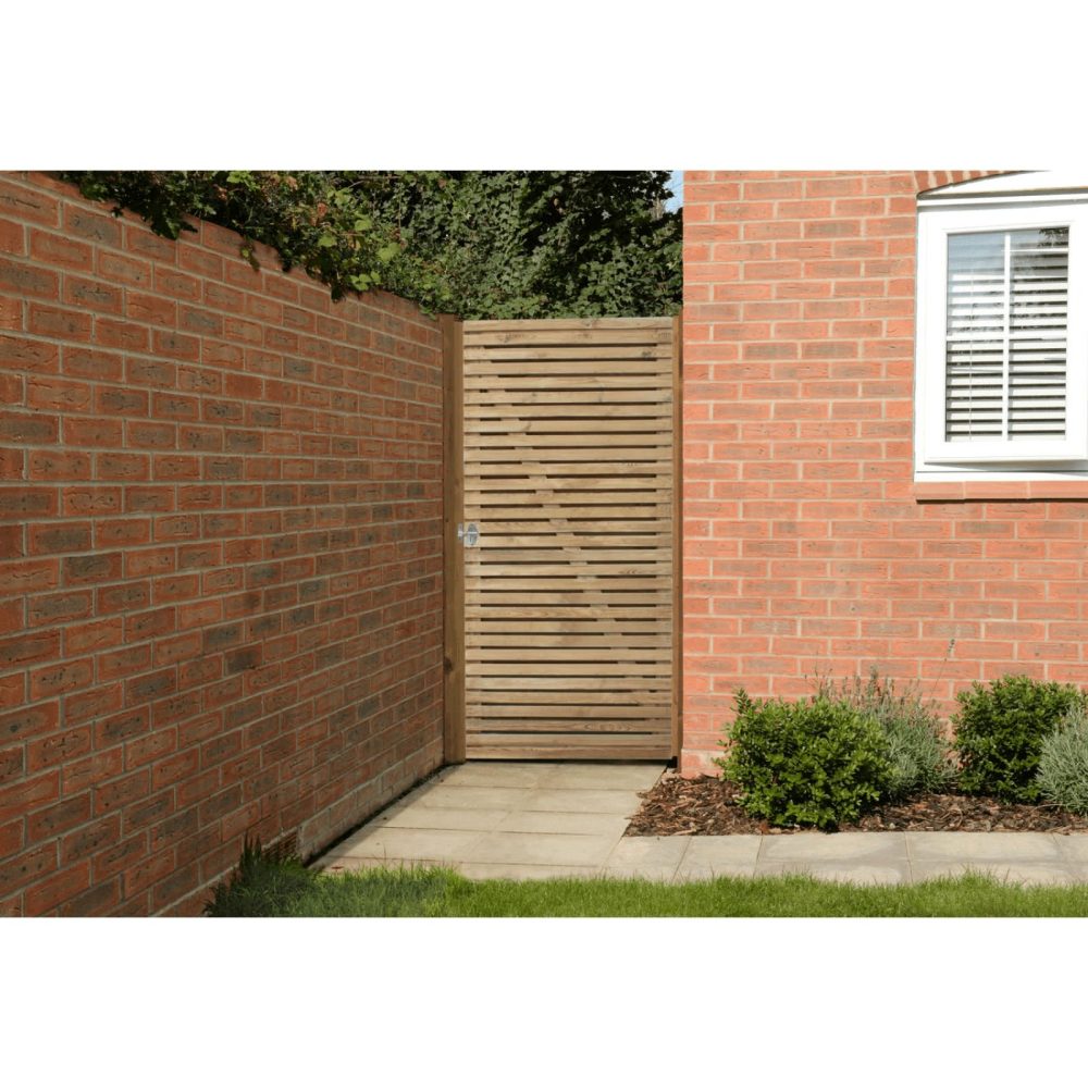 Forest Garden Double Slatted Gate 6' x 3' (180 x 90)