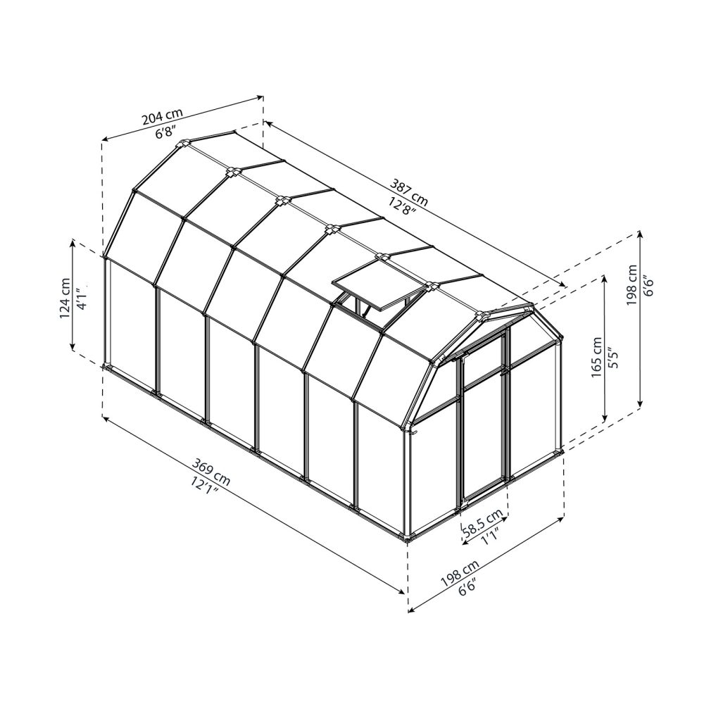 Palram Canopia Eco Grow 6x12 Polycarbonate Greenhouse - Image 2