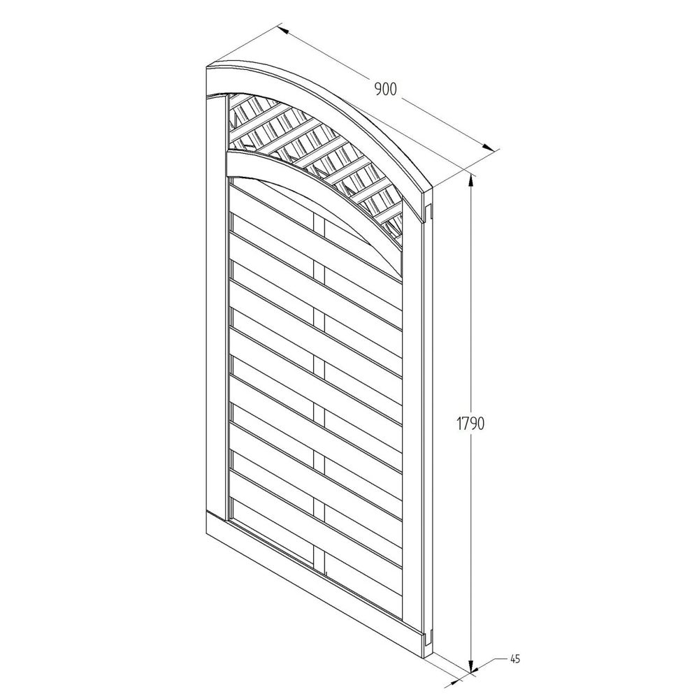 Europa Prague Gate 6ft (1.80m High) with Wave Trellis Top - Image 2