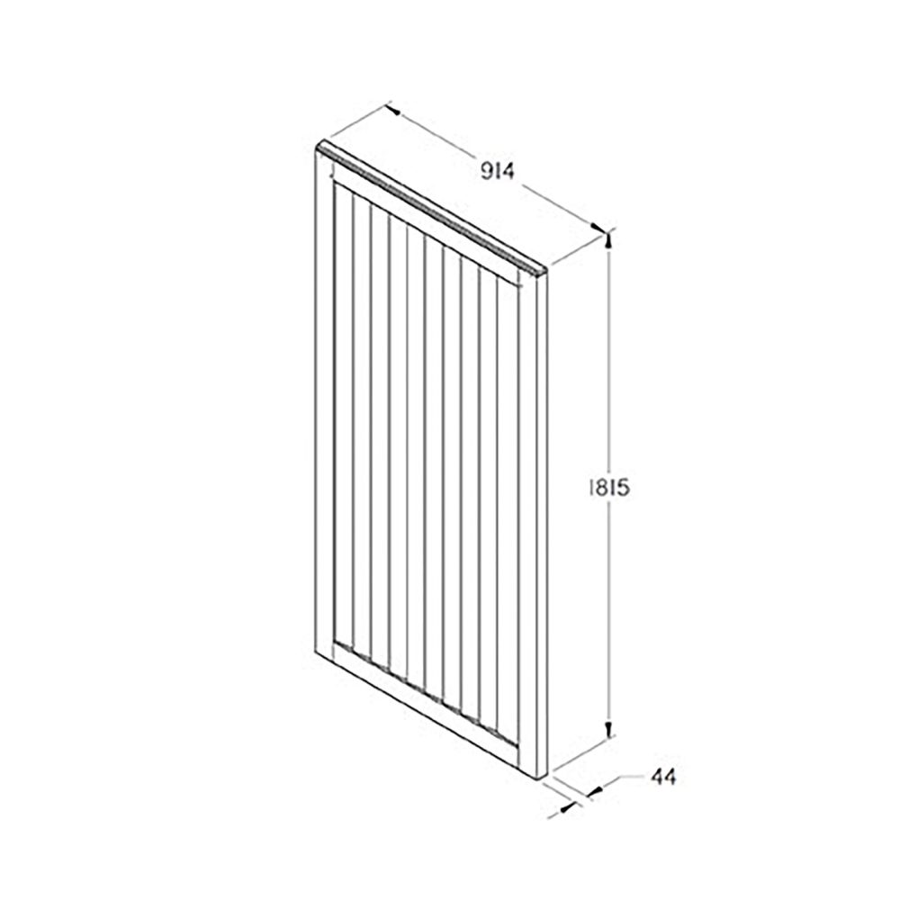 Dip Treated Robust Traditional 6ft High (1.83m) Board Gate - Image 2