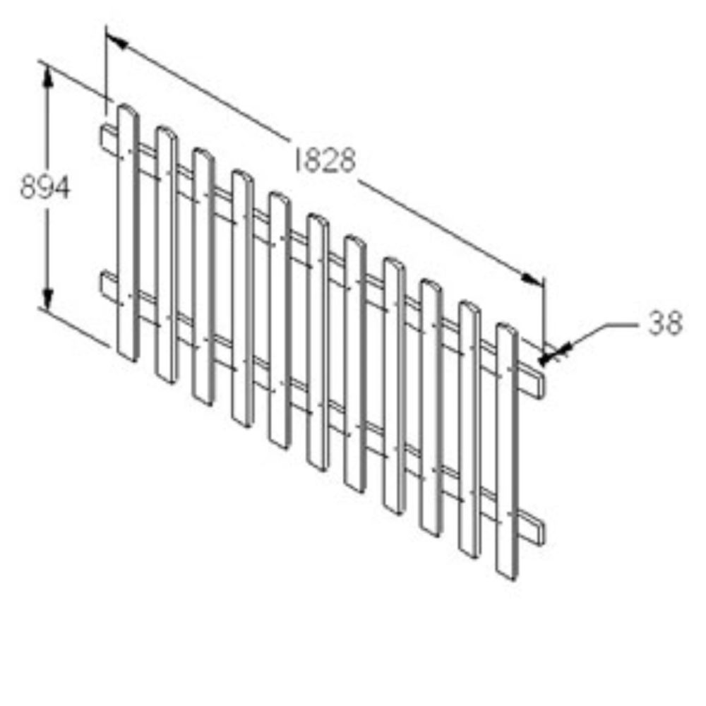 6ft x 3ft (1.83m x 0.9m) Pale Picket Fence Panel - Image 3