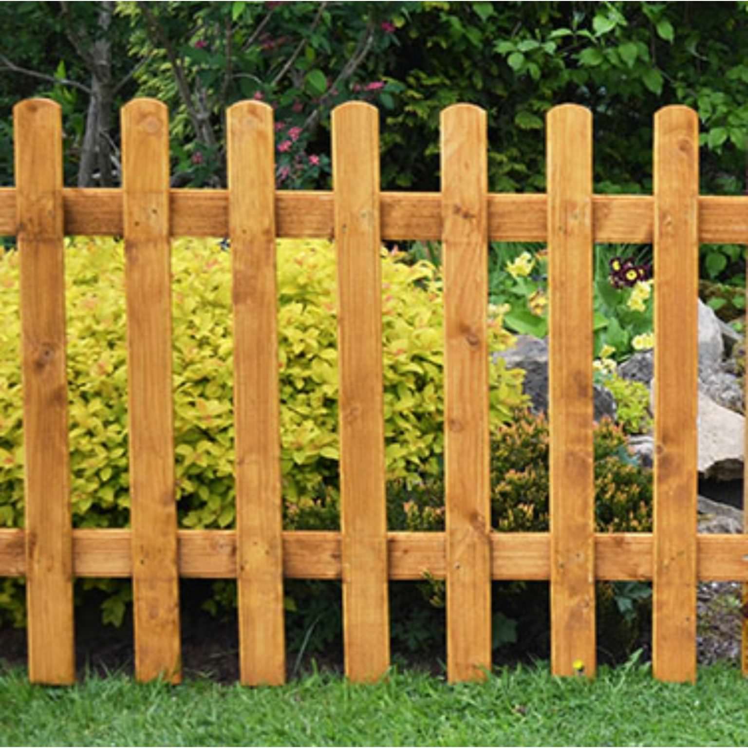 6ft x 3ft (1.83m x 0.9m) Pale Picket Fence Panel Pure Garden Buildings